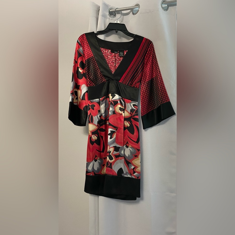 Red Mixed Prints Dress